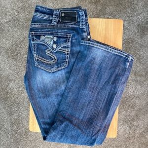 Silver Suki Flap 17” Jeans Relaxed Boot Cut 31x31